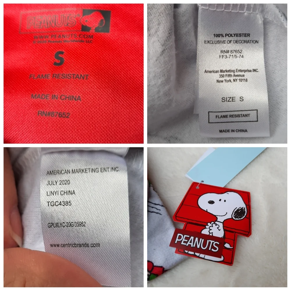 Peanuts Snoopy Charlie Brown Christmas Sleep Shirt Pajamas Fleece Holiday Gift